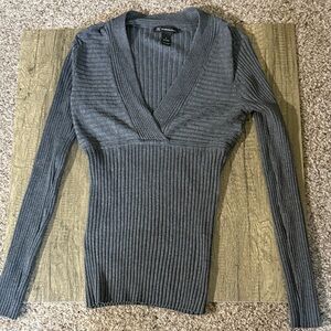 INC International Concepts Charcoal Ribbed Sweater